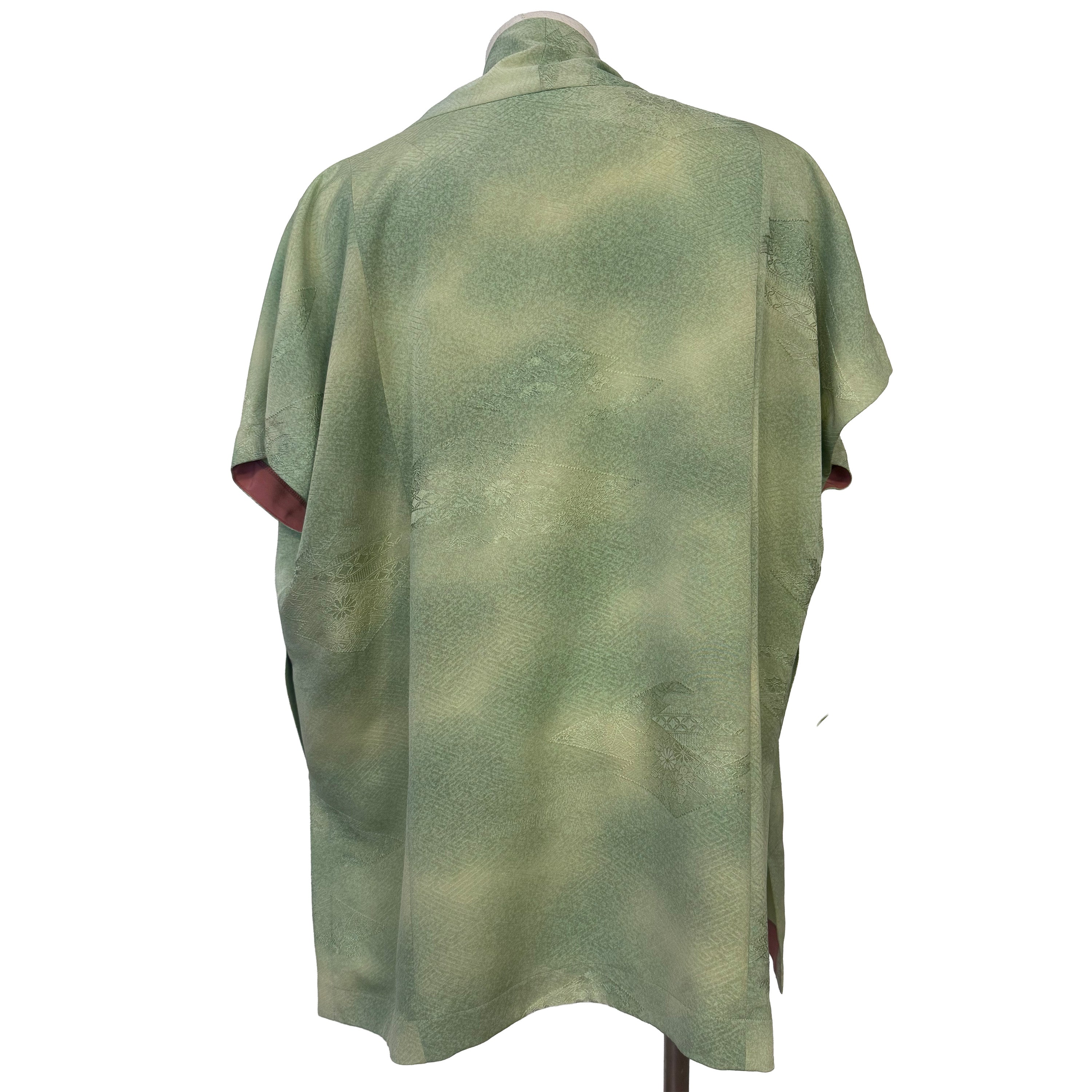 Handmade Kimono Vest – Upcycled from Japanese Vintage Silk Kimono with Subtle Patterns